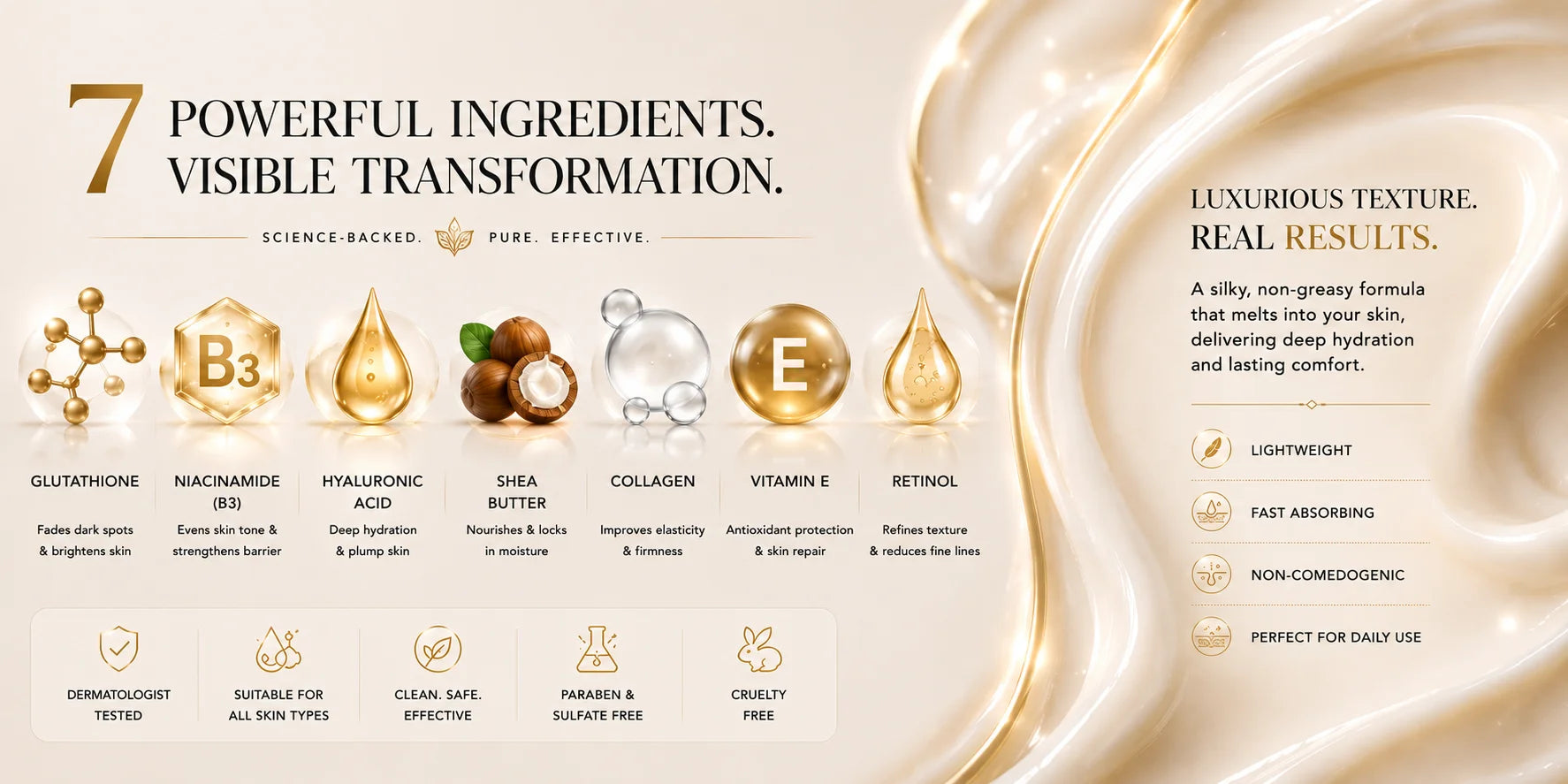 AFCARE® skincare ingredients and brightening cream benefits for radiant-looking skin